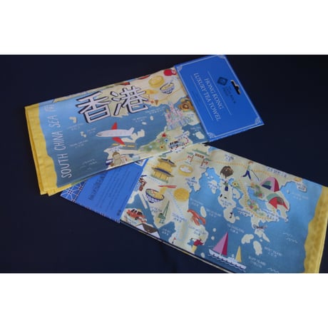 【香港 ☆ LION ROCK】Tea Towel「Incredible Hong Kong」  /  香港地圖♪#4123121N
