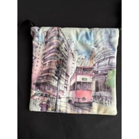 【香港☆Sabe Handmade】 美しい叮叮巾着/  香港の街のスケッチが巾着になりました #6012917N