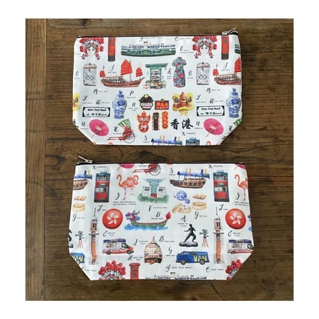 ＜予約商品＞☆手描き水彩画☆【香港 ☆ Bymamalaterre】＜Pouch＞５種類  /  チャイニーズフラスコ♡  #R602266R