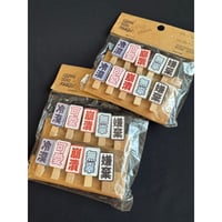 【香港☆HAPPY ZOO FRIENDS】メッセージ付き木製クリップ  / 5種類＝10個セット　#6042631N