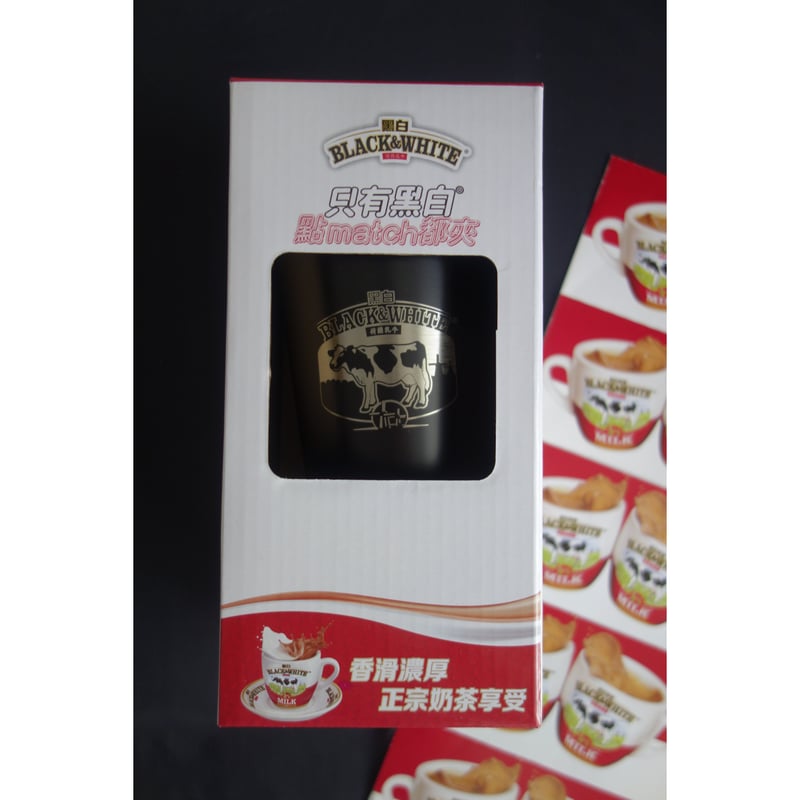 香港☆茶餐廳食器】＜夏日限定＞黑白淡奶BLACK&WHITE / 冰感鋼杯