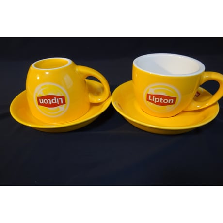 ＜希少＞【香港☆黑地】立頓ヴィンテージ♡カップ＆ソーサー  / Old  Lipton  #511232N