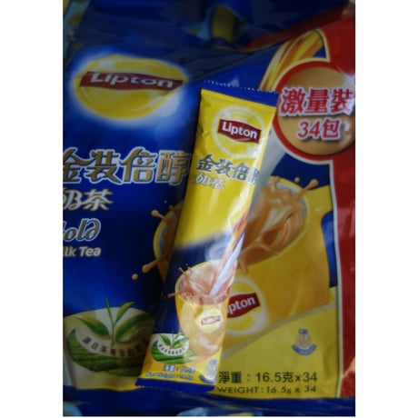 【香港☆Lipton】＜激量装＞港式「奶茶」Goldミルクティー  / 16.5g×３４包入り  #6032939R