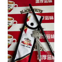 <SALE>【香港☆茶餐廳食器】＜80th＞黑白淡奶BLACK&WHITE / Anniversary Straw & Spoon Set  #SA6013048R