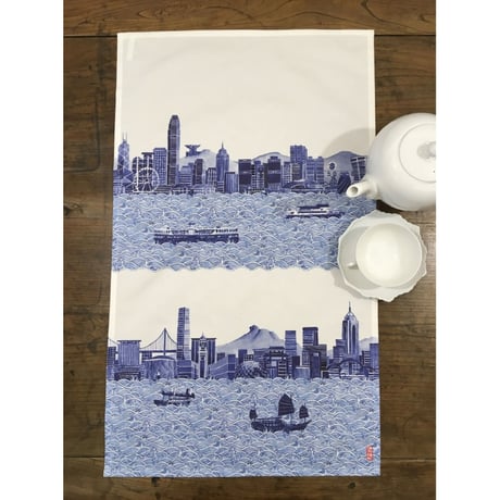 🉐＜予約商品＞手描き水彩画☆【香港 ☆ Bymamalaterre】「🉐３種類＋New1種類」 ＜Tea Towel＞  /　#R602264S