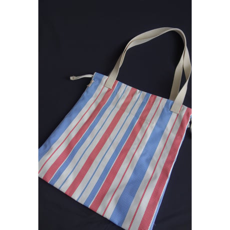 ☆手作☆【香港・永利軒】＜紅白藍＞  巾着型TOTE BAG☆環保袋・HANDMADE   #4103140N