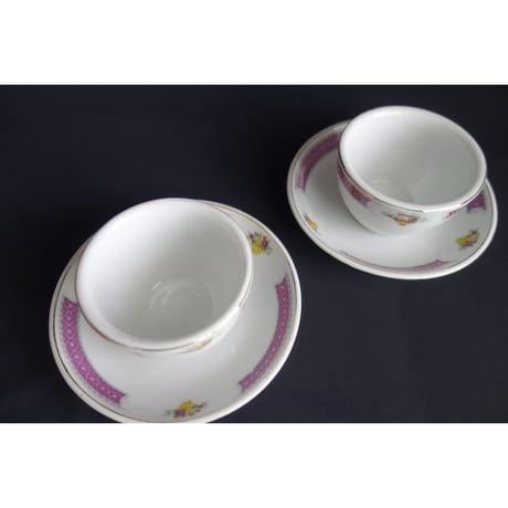 【香港☆中国制造】あの「紅梅」　碗＆皿   /  叉燒飯の碗と同じ「帝華柄」  #505308N