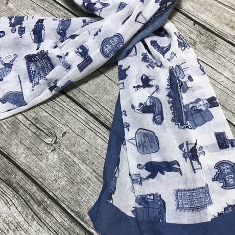 【香港☆G.O.D.】Hong Kong Districts cotton scarf  /  香港柄のストール