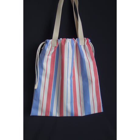☆手作☆【香港・永利軒】＜紅白藍＞  巾着型TOTE BAG☆環保袋・HANDMADE   #4103140N