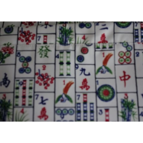 ☆HANDMADE☆【香港・TOTE BAG】＜麻雀柄＞ポケットたくさんのトートバッグ   #3082924N
