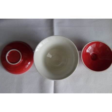 【香港☆真武】「囍」」紅・茶杯   / シンプルで綺麗な蓋碗 　#6033011R