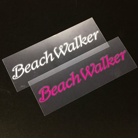BeachWalker　ロゴ転写シール（ピンク・ホワイト）18×140ｍｍ