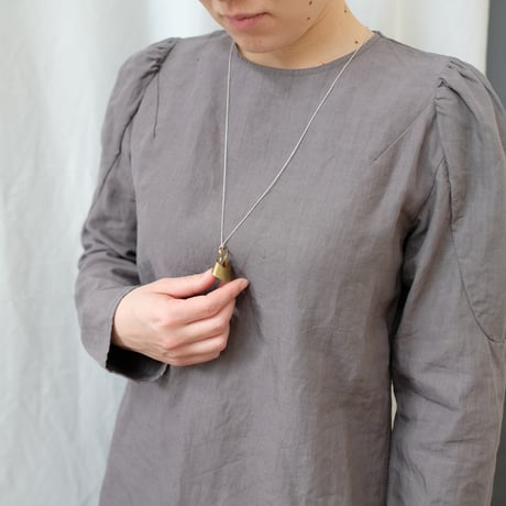 bobo (S) brass necklace -無地-