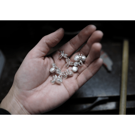 ヤマノイモのタネ　2粒　silver necklace