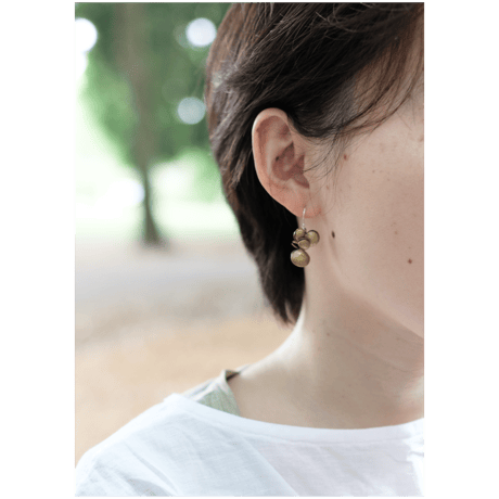 ヤマノイモのタネ　2粒　brass pierce （片耳）