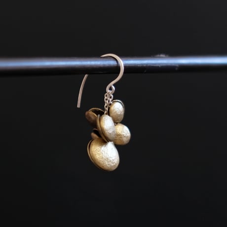 ヤマノイモのタネ　2粒　brass pierce （片耳）
