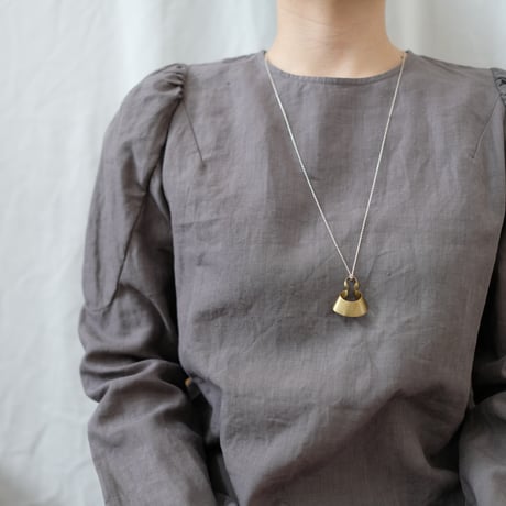 bobo (S) brass necklace -無地-