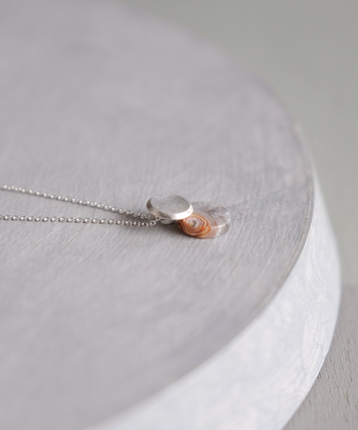 Halos Necklace (S) レースアゲート | 鶫 tsugumi 銀小物製作所