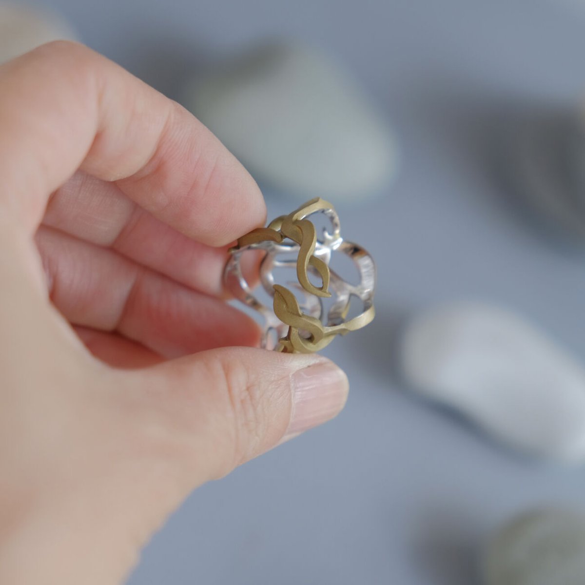RANMA brass ring -Nami1- | 鶫 tsugumi 銀小物製作所 onl
