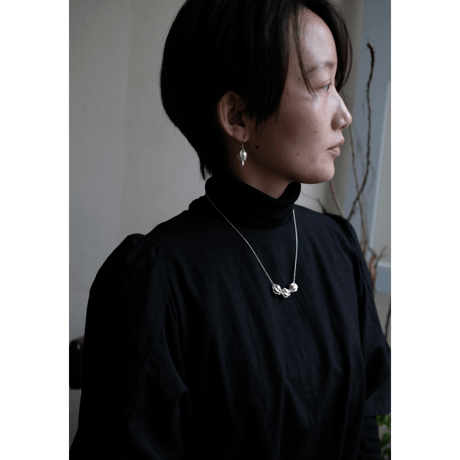アサツキのつぼみ　3個　Silver Necklace
