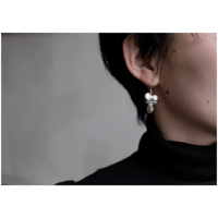 ヤマノイモのタネ　2粒　silver pierce （片耳）