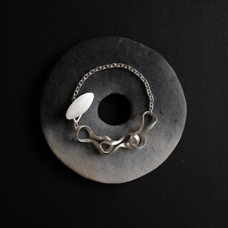 Black moor (M) 3twist Silver b Bracelet