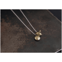 ヤマノイモのタネ　2粒　brass necklace