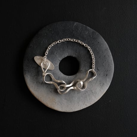 Black moor (M) 3twist Silver b Bracelet