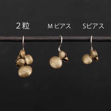 ヤマノイモのタネ　2粒　brass pierce （片耳）