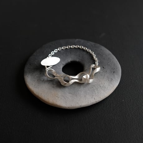 Black moor (M) 3twist Silver b Bracelet