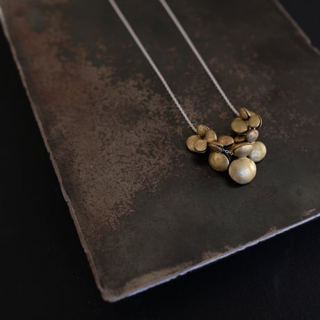 ヤマノイモのタネ　7粒　brass necklace