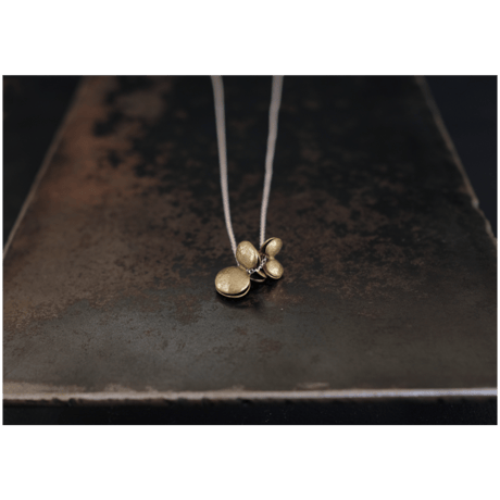 ヤマノイモのタネ　2粒　brass necklace