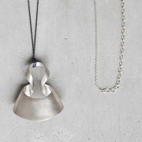 bobo (M) silver necklace -無地-