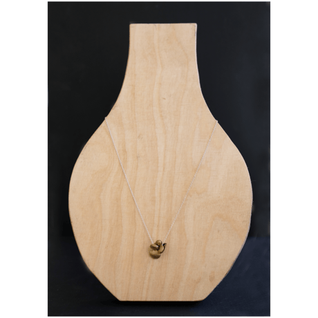ヤマノイモのタネ　2粒　brass necklace