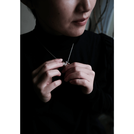 ヤマノイモのタネ　2粒　silver necklace