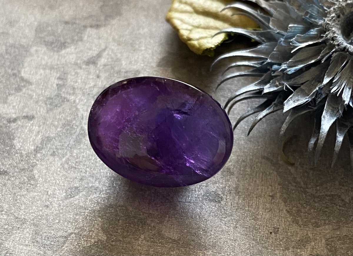 ❇️アメジスト❇️チャーム(カボション) アメジストのカボションカット一粒ペンダント（2月誕生石