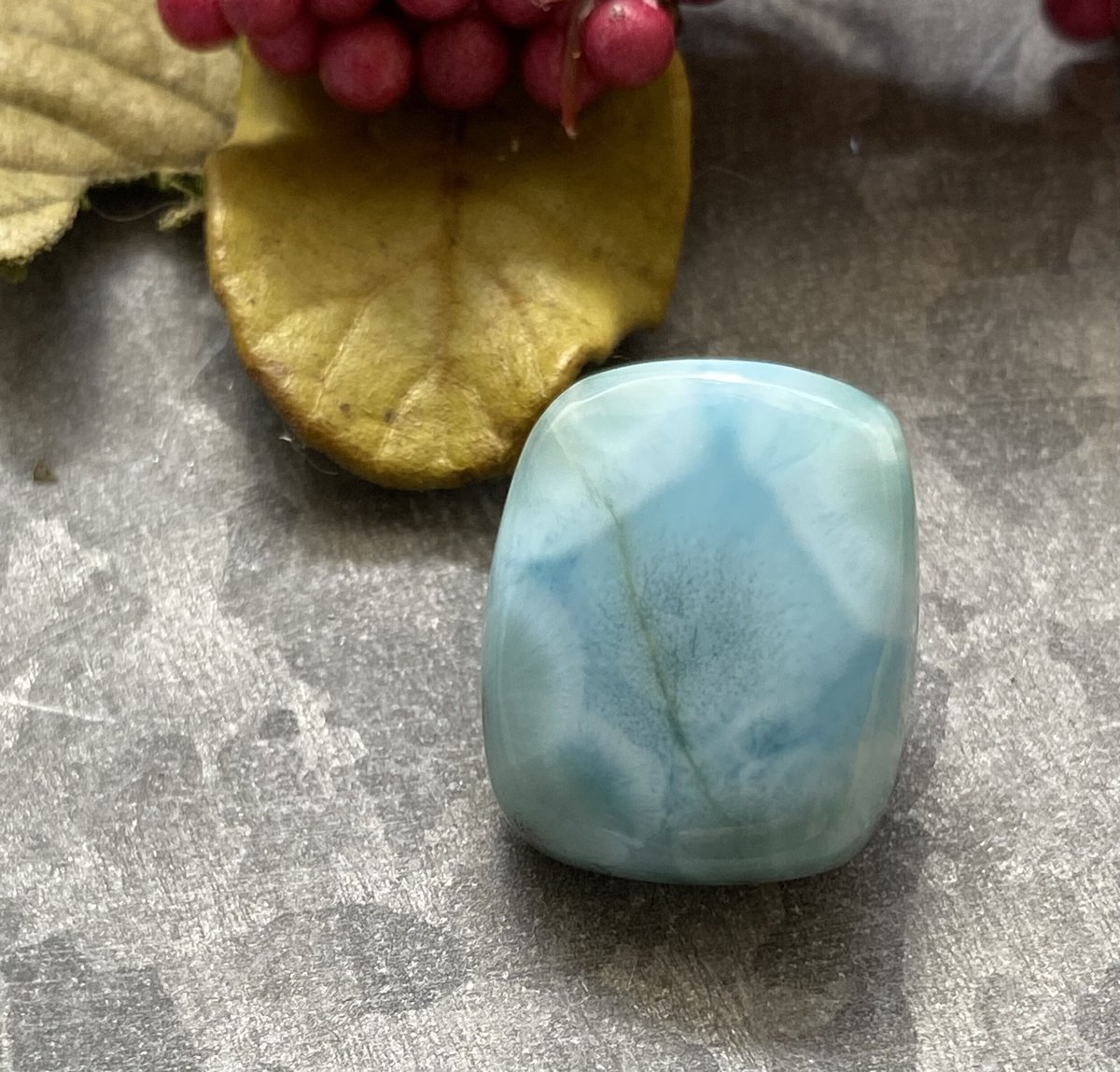 ラリマー　スクエア　カボション　ルース　裸石　天然 癒しの波模様】ラリマー カボション スクエア | Preferito