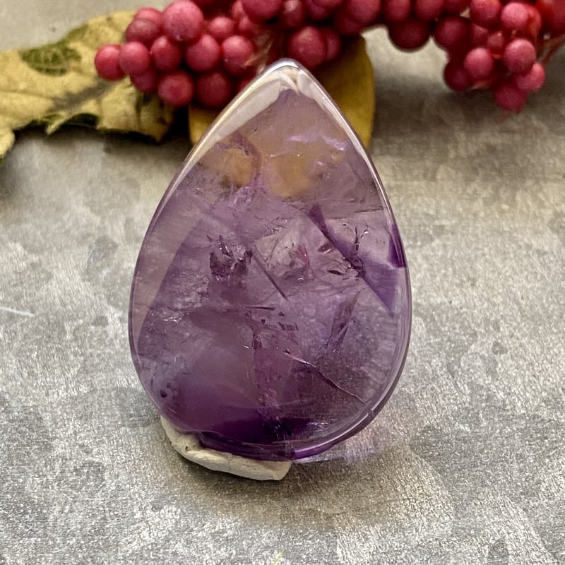 大きめ高品質】アメジスト カボション ペアシェイプ | Preferito