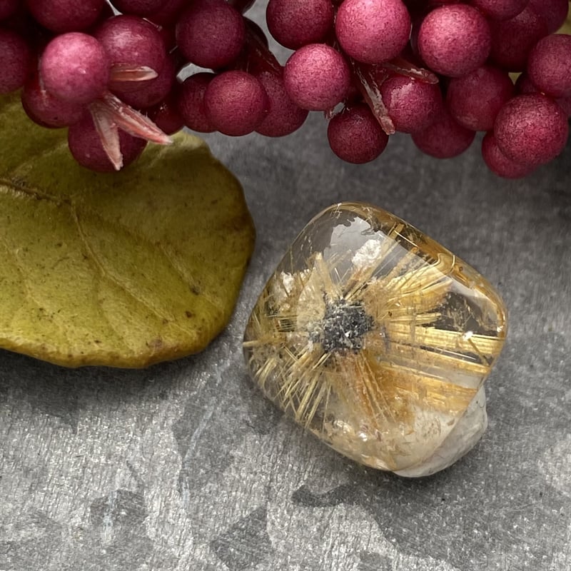 高品質】太陽ルチルクォーツ カボション スクエア | Preferito