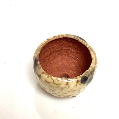 豆盆栽鉢 玉木啓子造 No.123 斑釉丸鉢