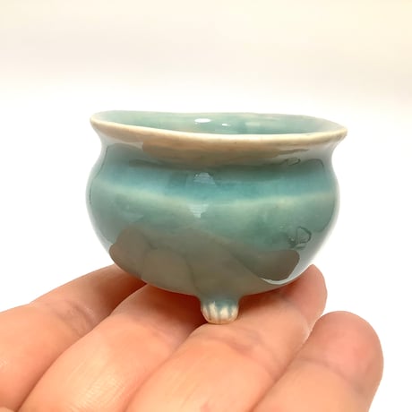 ミニ盆栽鉢 玉木啓子造 No.120 均釉丸鉢