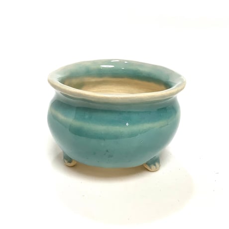 ミニ盆栽鉢 玉木啓子造 No.120 均釉丸鉢