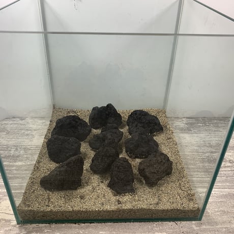 ブラック溶岩石Ｓサイズ（約５cm〜10cm)　 10個セット（お得用）
