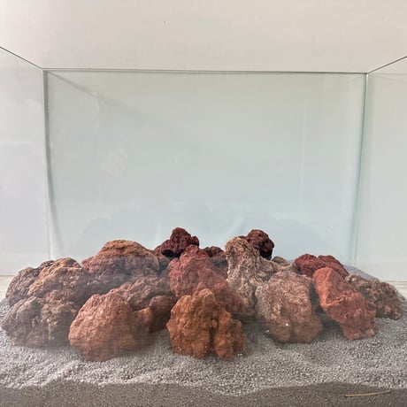 レッド溶岩石Ｓサイズ(約5cm〜10cm)　 No.6550   現物撮影（２２個入）