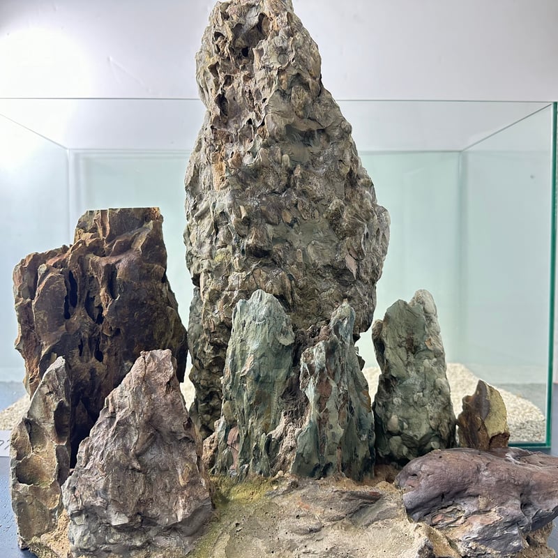 清代 青田石 石製　楼閣山水大サイズ置物　6.4㌔/横幅約40㎝ 水石：瀬田虎石 現品*資材 せたがわ : 遊恵盆栽 Yahoo!店 - 通販