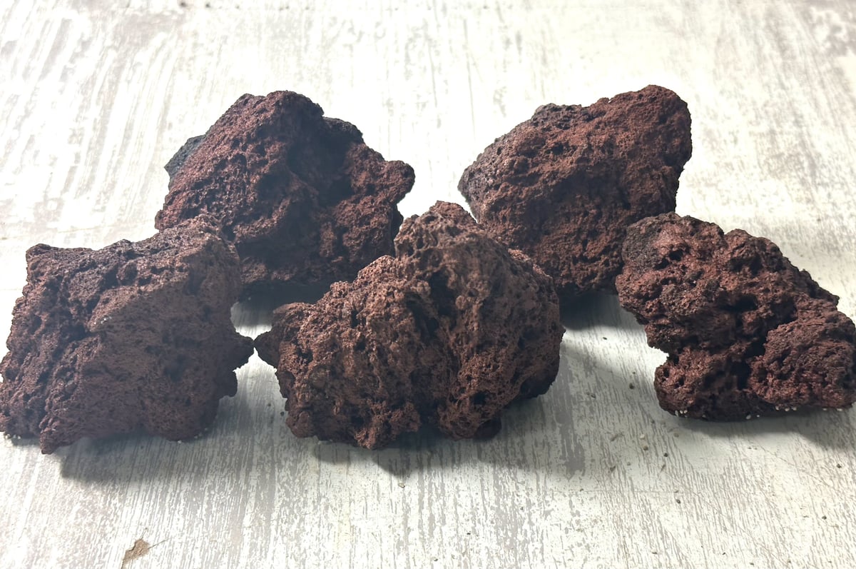 レッド溶岩石Sサイズ(約5cm〜10cm) 5個セット | 流木専門店のアクア