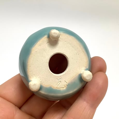ミニ盆栽鉢 玉木啓子造 No.120 均釉丸鉢