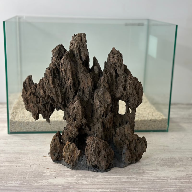 気孔石山（幅大きめ）（美型） 一点物の水槽オブジェ No. 4945 (45cm