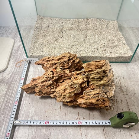 気孔石山（美型） 一点物の水槽オブジェ No. 4840  (45cm水槽)(W約26cm/H約29cm)