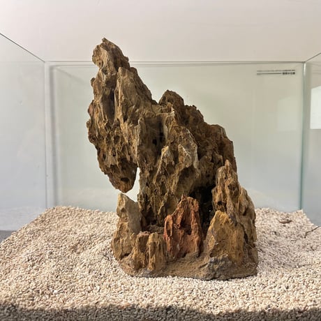 気孔石山（美型） 一点物の水槽オブジェ No. 5068  (45cm水槽)(W約21cm/H約27cm)